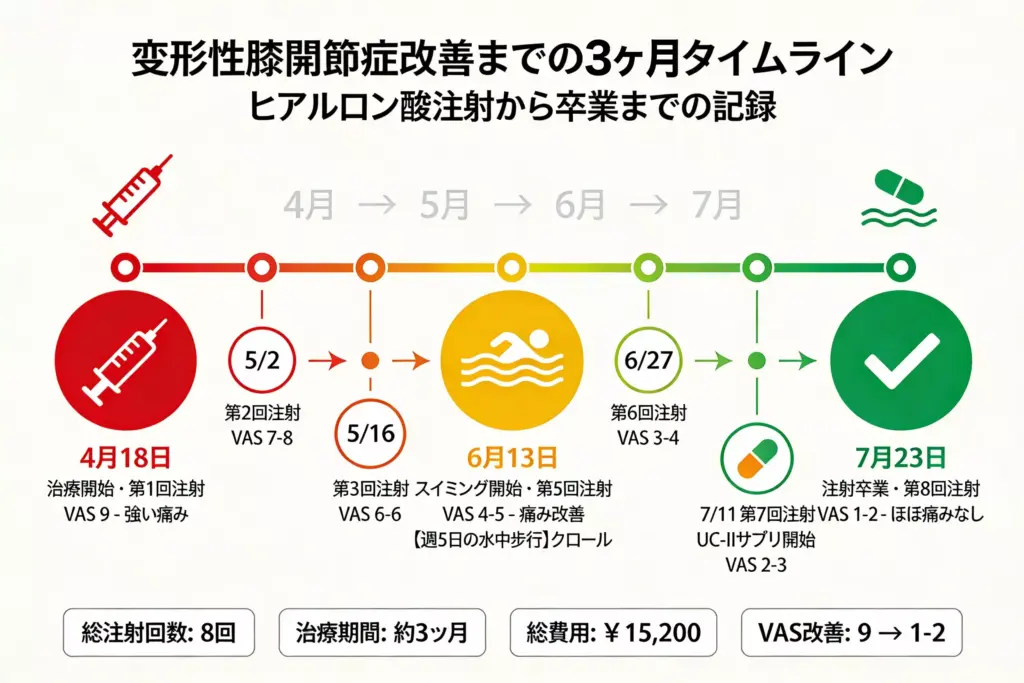 ヒアルロン酸注射 改善 タイムライン 3ヶ月 記録
